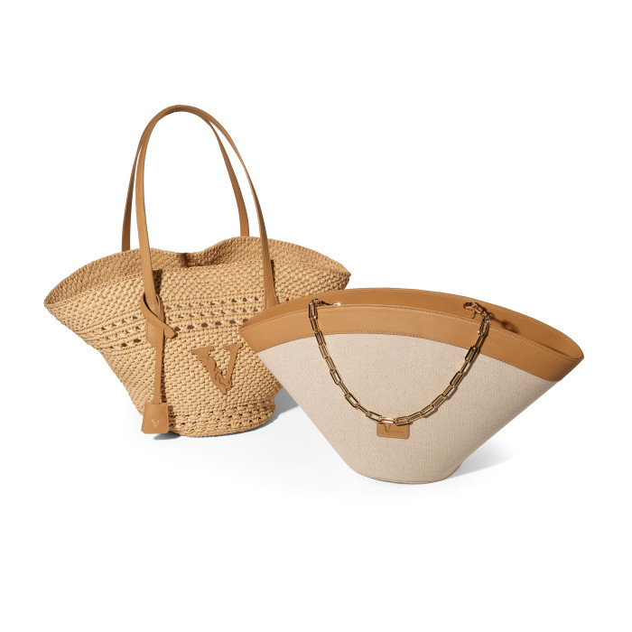 Noemi Rafia Beige, сумка з рафії та шкіри