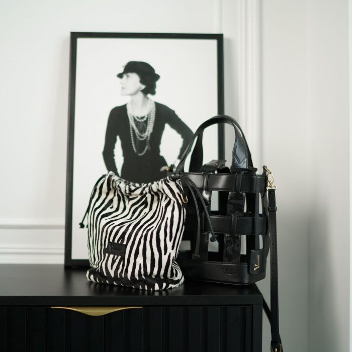 Deborah Pony Zebra, шкіряна плетена сумка